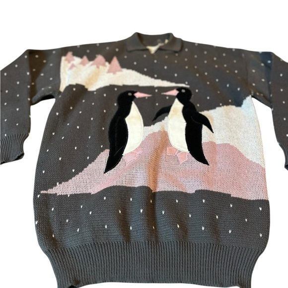Penguin vintage, Pattern Gray Sweater, medium - Picture 8 of 13